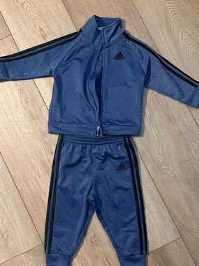 adidas Navy Blue Kids Track Jacket and Pants Set